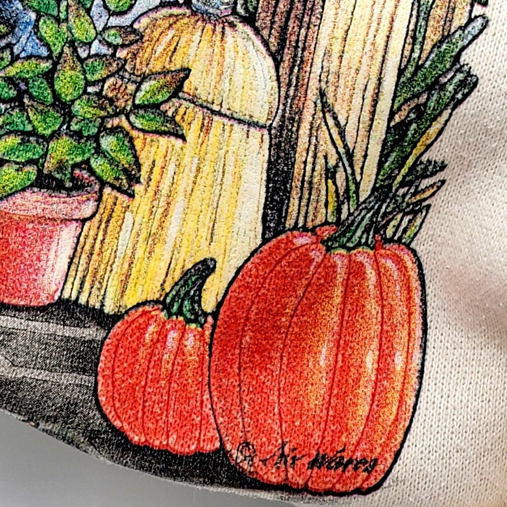 Vtg 90s Farmhouse Garden Grannycore Graphic Crewneck Sweatshirt White - Picture 9 of 16